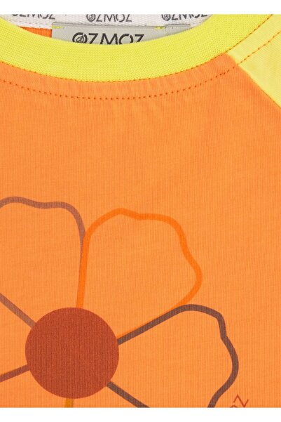 Ozmoz By Mukadder Özden Floral Patterned Organic Cotton Raglan T-Shirt for Girl