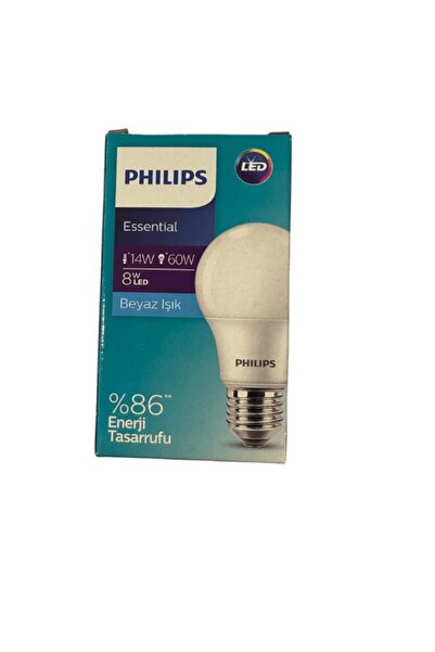 Philips Essential LED Ampul 8W - 60W E27 Beyaz Işık (5 Adet)