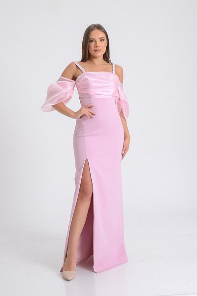 SpringStore Rochie de seară cu bretele cu fante