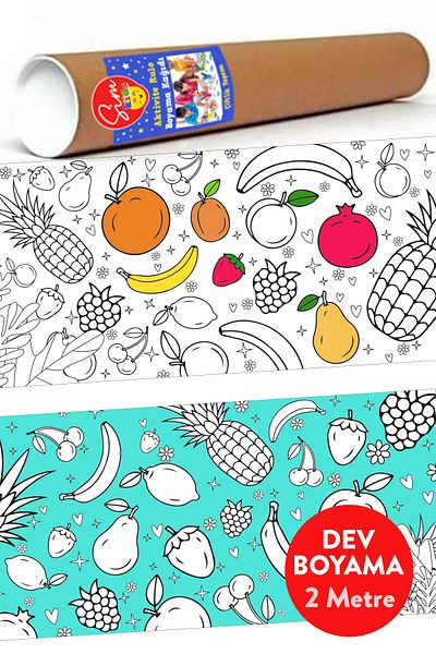 Sim Tasarım Painting Cheerful Fruits Fun Holiday Activity Activity Giant Coloring Paper