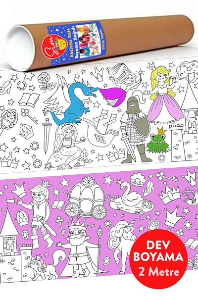 Sim Tasarım Coloring Princesses and Chutes Fun Holiday Activity Activity Giant Coloring Paper