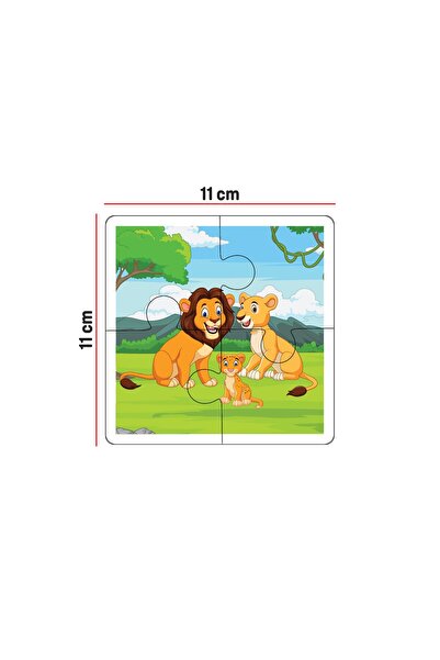 metafortoys Ahşap 4 Parça Yapboz Bebeğimin İlk Pazılı ( Aslan Ailesi)