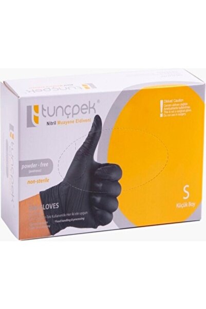 Tunçpek قفاز فحص نيتريل أسود من TUNÇPEK (مقاس S)