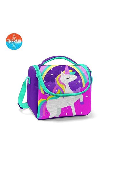 Coral High Cutie de prânz termică pentru copii, verde acvatic, roz, cu model flamingo 11835