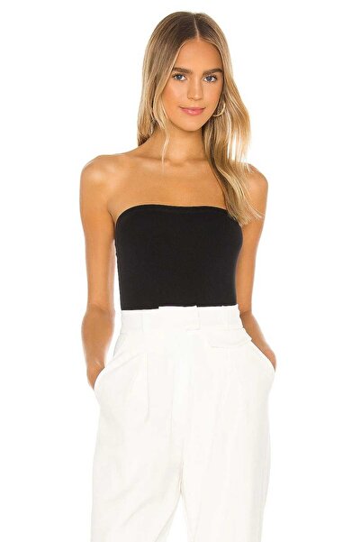 By Kul Design Top crop din jerseu negru fără bretele - femei