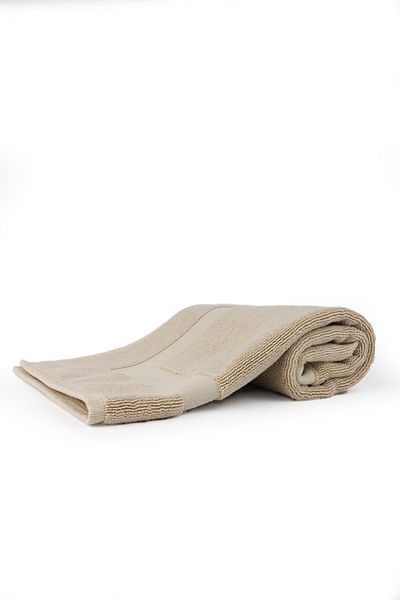 Taka Fabrics Πετσέτα ποδιών μπάνιου 100% βαμβακερή 50Χ80 εκ. Ανοιχτό μπεζ