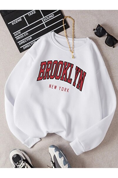 mercoledi Hanorac oversize unisex cu imprimeu Brooklyn NEW YORK