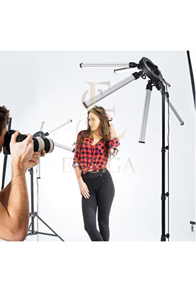 EN SİGA Mega Max Fotoğrafçılık Led Halka Işık 120 W Multimedya Video Lambası Tripodlu Telefon Kamera Youtube