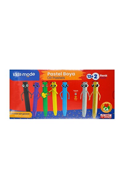 Kids Mode Kidsmode Yağlı Pastel Boya Altıgen 12+2 Renk Yağlı Pastel Boya