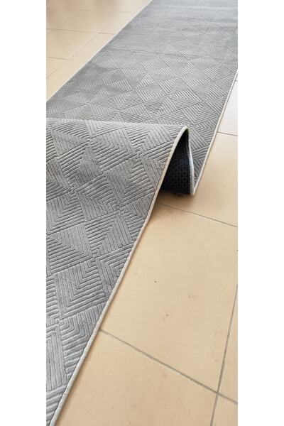 BAKIRÖZÜ HOME Αντιολισθητικό χαλάκι με ανάγλυφη επιφάνεια, χαλάκι δαπέδου, κομμένο χαλάκι δαπέδου, γκρι κοσταντινιάτικο