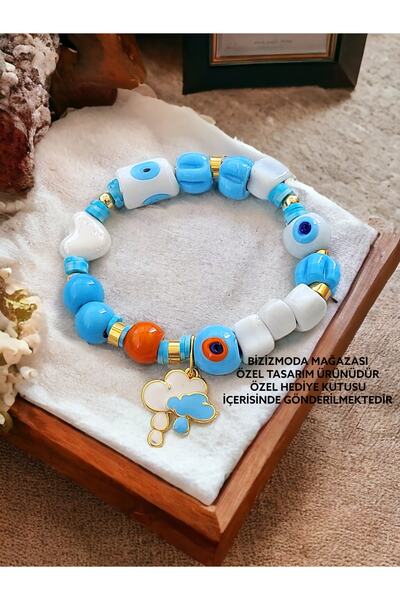 bizizmoda زجاج الطابق السفلي الخرز سحر مورانو عين الشر الخرز سوار عين الشر مطرز سوار