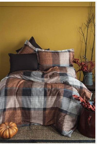 İssimo Home İssimo Dunloe Cinnamon Digital Cotton Satin Duvet Cover Set Double