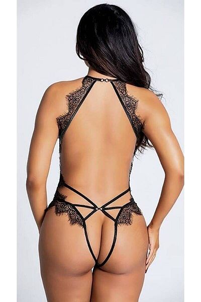 For Dreams Babydoll de lux pentru femei din dantela neagră
