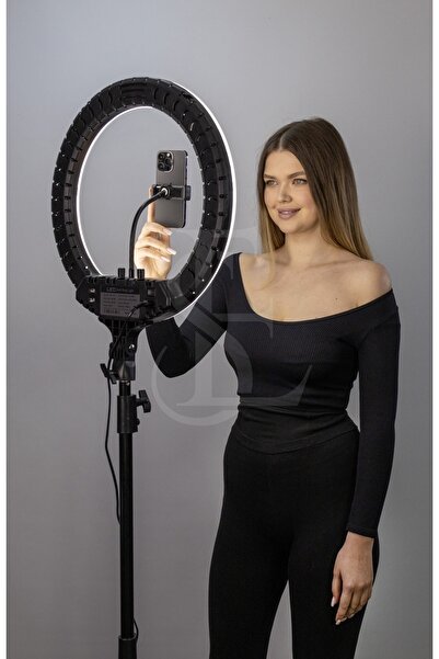 Mega Plus 18 Inç Ring Light Youtuber Makyaj Güzellik 5500k 48w Kuaför Kit Çantalı Ve Kumandalı