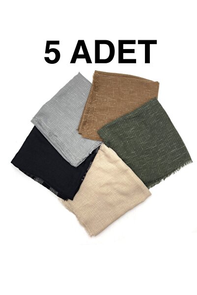 nazipek 5'li Set Desenli Flamlı Yazma Pamuklu Eşarp Toptan Hediyelik Dağıtmal...