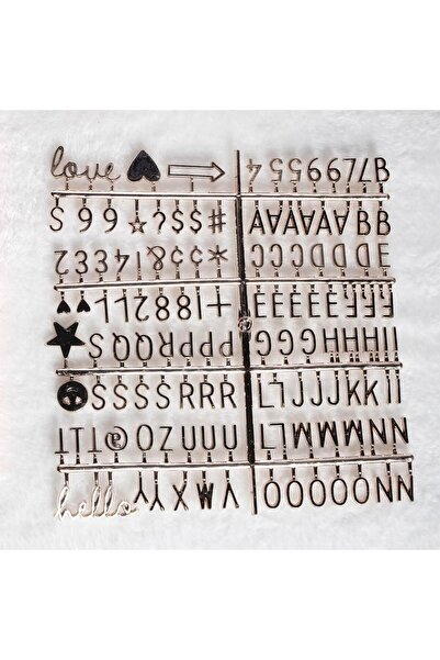 Patladı Gitti Rose Gold Harf Seti, 121 Harf Karakterli; Yazı Panosu İçin