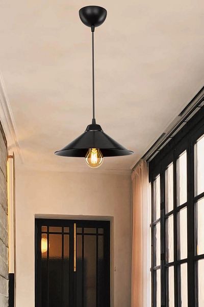 EvLight Coral Black Single Pendant Chandelier