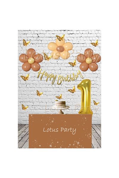 LOTUS PARTY Σετ πάρτι με θέμα την μποέμικη πεταλούδα 1 έτους - Butterfly 18 Balloon Figure Foil Balloon Happy Birthday
