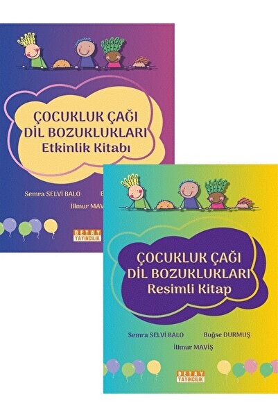 Detay Yayıncılık Detay ÇOCUKLUK ÇAĞI DİL BOZUKLUKLARI Resimli Kitap / Etkinlik Kitabı(2Kitap)