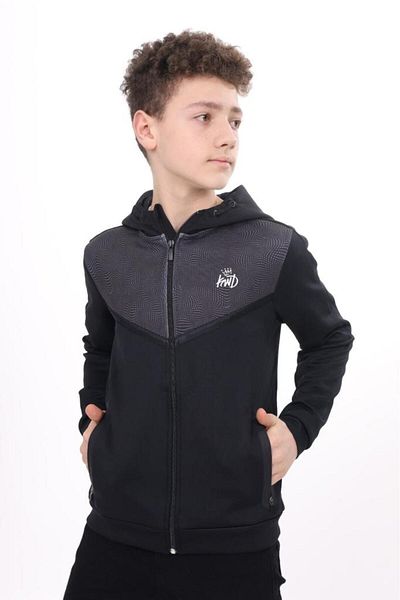 OliveYouMom Детски жилетка с цип и качулка, унисекс модел, плат за гмуркане