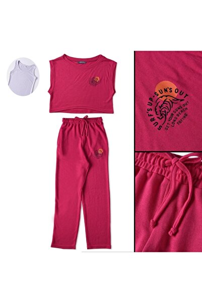 Marions Set de vară din 3 piese pentru fete, cu maiou moale și pantaloni larg...