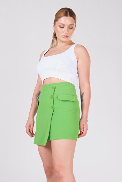 Giyim Dünyası Women's Pocket Detailed Skirt Green