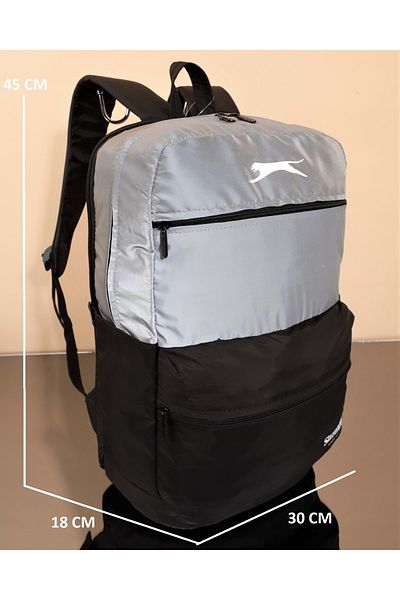 Konfores Slazenger 1691-Anatomic Back Support Γυμνάσιο Γυμνασίου και καθημερινό σακίδιο πλάτης Γκρι Μαύρο