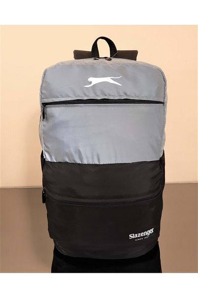 Konfores Slazenger 1691-Anatomic Back Support Γυμνάσιο Γυμνασίου και καθημερινό σακίδιο πλάτης Γκρι Μαύρο