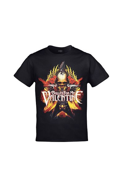 Orijin Tekstil Unisex Μαύρο μπλουζάκι με στάμπα 'Bullet For My Valentine'