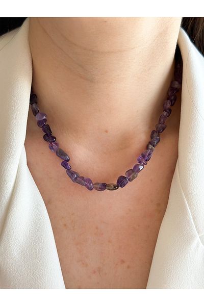CHARMLUCKY Amethyst stone necklace