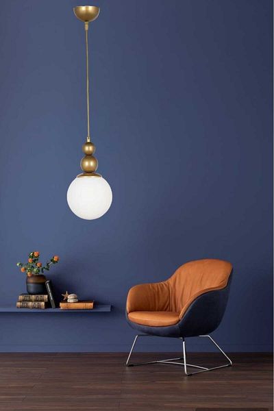 BSA LIGHTING BİLLUR ثريا حديثة مطلية مفردة (زجاج أبيض)