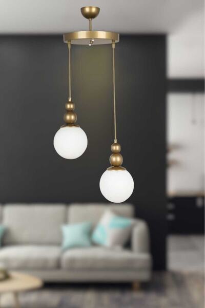 BSA LIGHTING BİLLUR ثريا حديثة مكونة من قطعتين مطلية باللون الأبيض (زجاج أبيض)