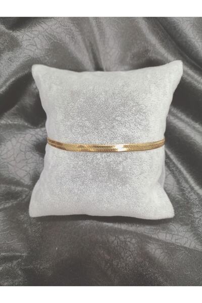 stainless steell Çelik Gold Renk İtalyan Zincirli Bileklik 22cm xuping 14k al...