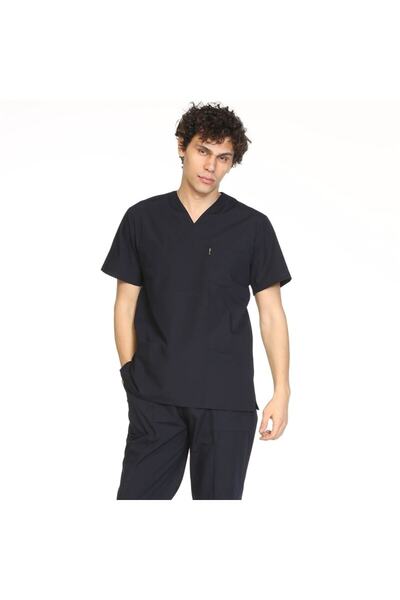 ZİLONG V Yaka Medikal Lacivert Takım Doktor/hemşire Önlüğü (1 BEDEN BÜYÜK TERCİH EDİNİZ)