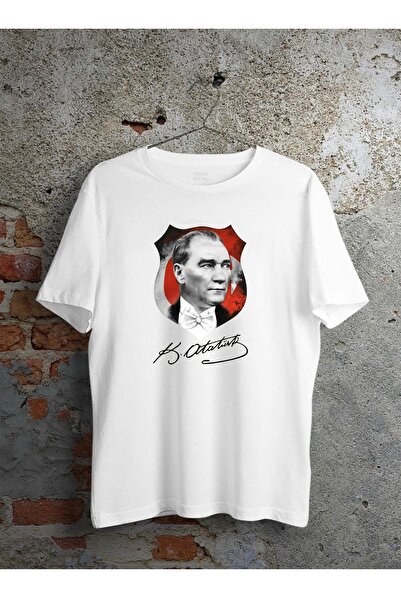 venüsdijital Mustafa Kemal ATATURK Printed Unisex Λευκό Tshirt