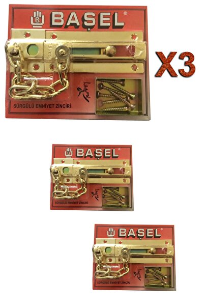 Beşel Lanț de siguranță pentru uși glisante galben (3 bucăți)