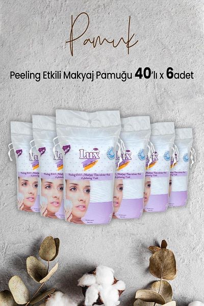 LUX Peeling Effect Makeup Cotton 40pcs x 6 Pieces