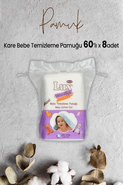 LUX Kare Bebe Temizleme Pamuğu 60' lı x 8 Adet