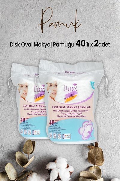LUX Disc Oval Makeup Cotton 40pcs x 2 Pieces