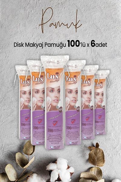 LUX Disc Makeup Cotton 100pcs x 6 Pieces