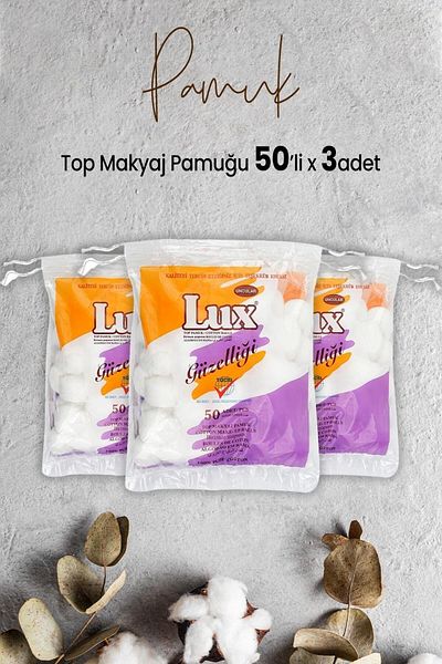 LUX Ball Makeup Cotton 50pcs x 3 Pieces