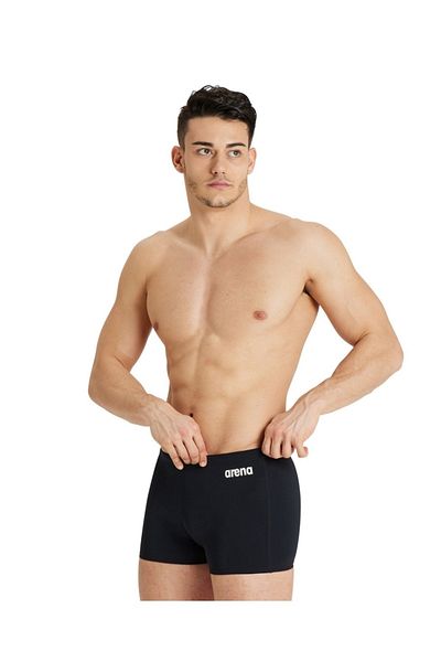 ARENA Men's Team Swim Short - Solid Black White