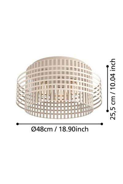 Eglo 390144   Indoor " Oltamar " Sand Color Color Cast Steel Ceiling Lamp Ip20 E27 Max: 3X40W Diameter: