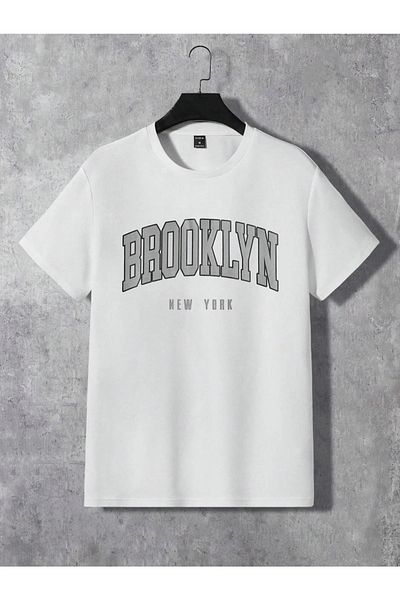 Keywest Brooklyn Vertical Printed Summer Oversize Combed Cotton T-Shirt Shorts Set