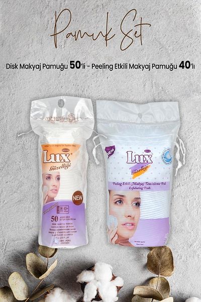 LUX Peeling Effect Makeup Cotton 40pcs and Disc Makeup Cotton 50pcs