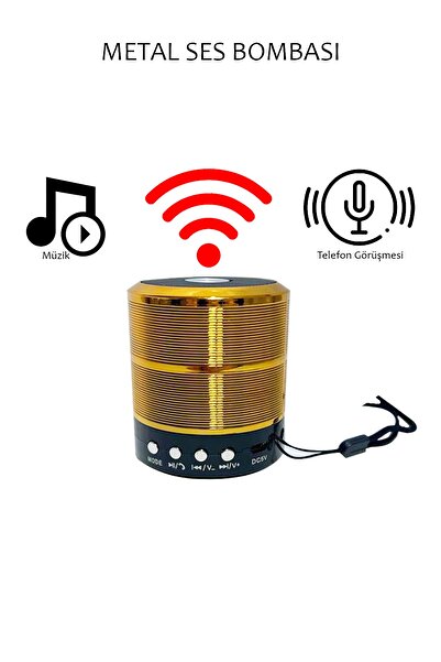 TECHNOMEN Metal Mini Bluetooth Wireless Hoparlör Ses Bombası