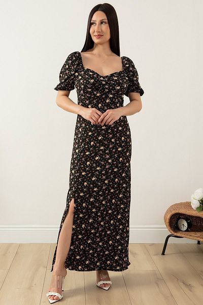 PULLIMM Square Collar Gathered Front Wrap Dress 821-2997