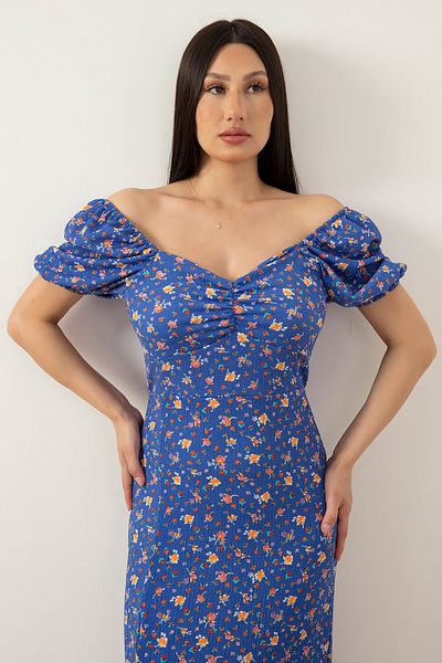 PULLIMM Square Collar Gathered Front Wrap Dress 821-2997