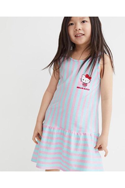 Pink Hippo Kids Kız Çocuk Hello Kitty Baskılı Kolsuz Yazlık Elbise
