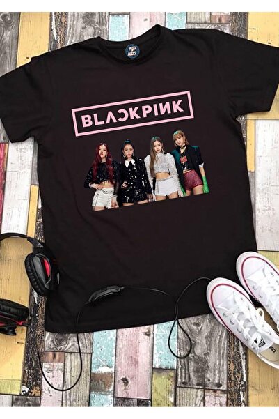 RYO FASHİON تي شيرت أسود بأكمام قصيرة للأطفال من Black Pink Group Anime للجنسين